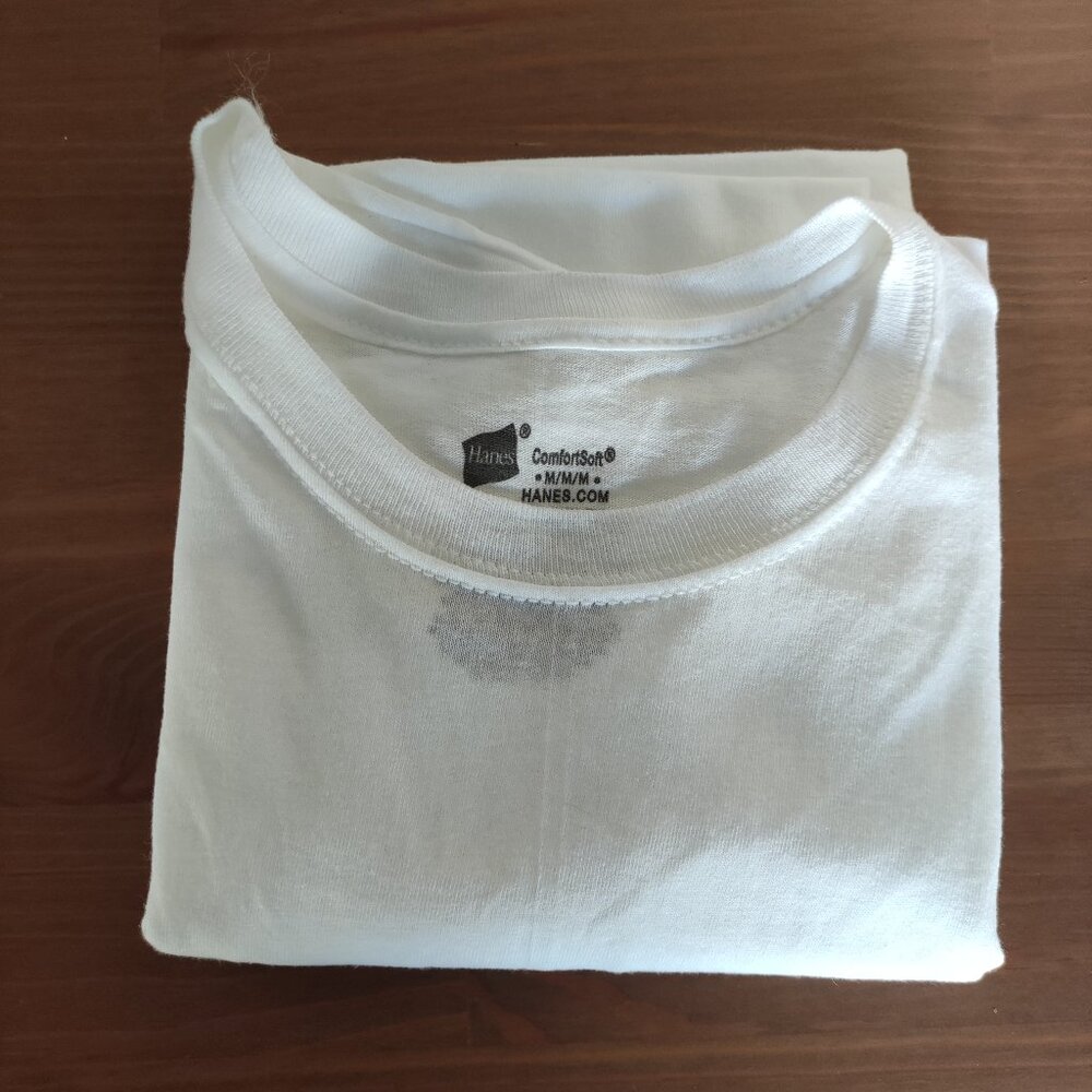 Hanes Men's Sweat Block Crewneck Tee, White, 4-Pack